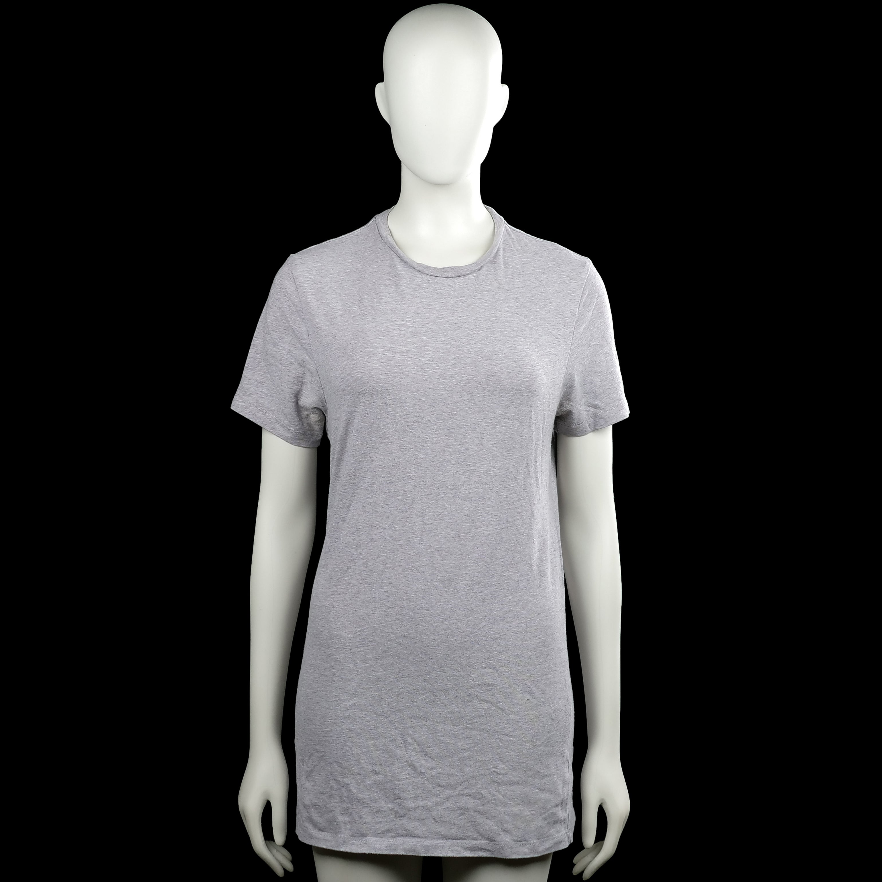 Asos - T-shirt - Light Gray - Size S - Light gray solid top with a round neckline and short sleeves. Straight hem with plain cuffs and no visible closures.