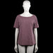 Lindex - T-shirt - Burgundy & White - Size L - Burgundy and white printed top with a boat neckline and short sleeves. Straight hem and plain sleeve cuffs.