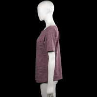 T-shirt - Burgundy & White - Size L