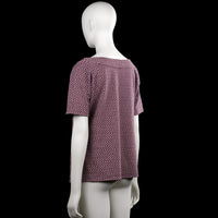 T-shirt - Burgundy & White - Size L
