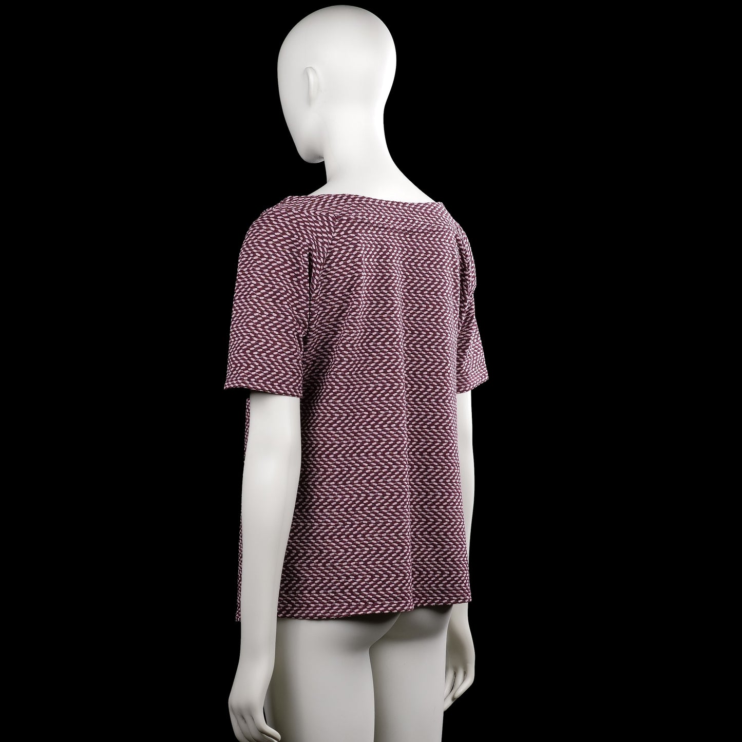 T-shirt - Burgundy & White - Size L