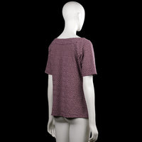 T-shirt - Burgundy & White - Size L
