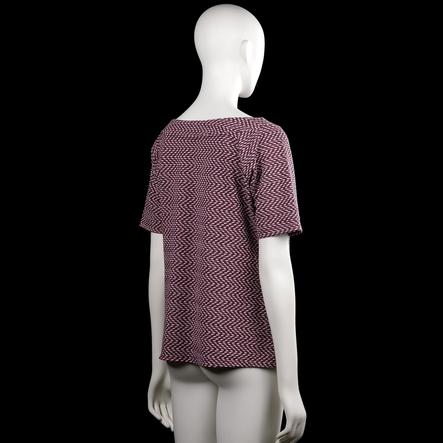 T-shirt - Burgundy & White - Size L