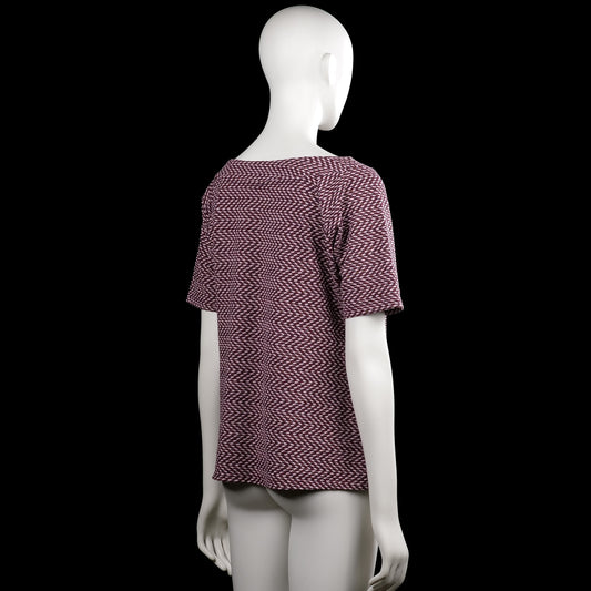 T-shirt - Burgundy & White - Size L