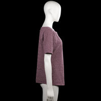 T-shirt - Burgundy & White - Size L
