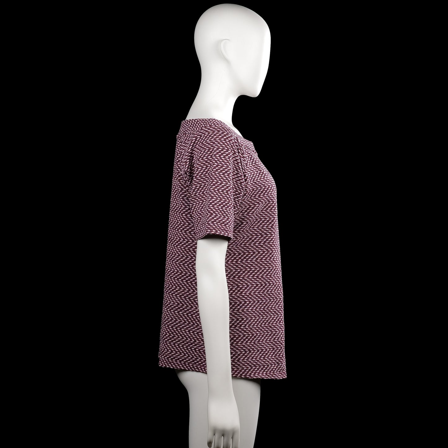 T-shirt - Burgundy & White - Size L