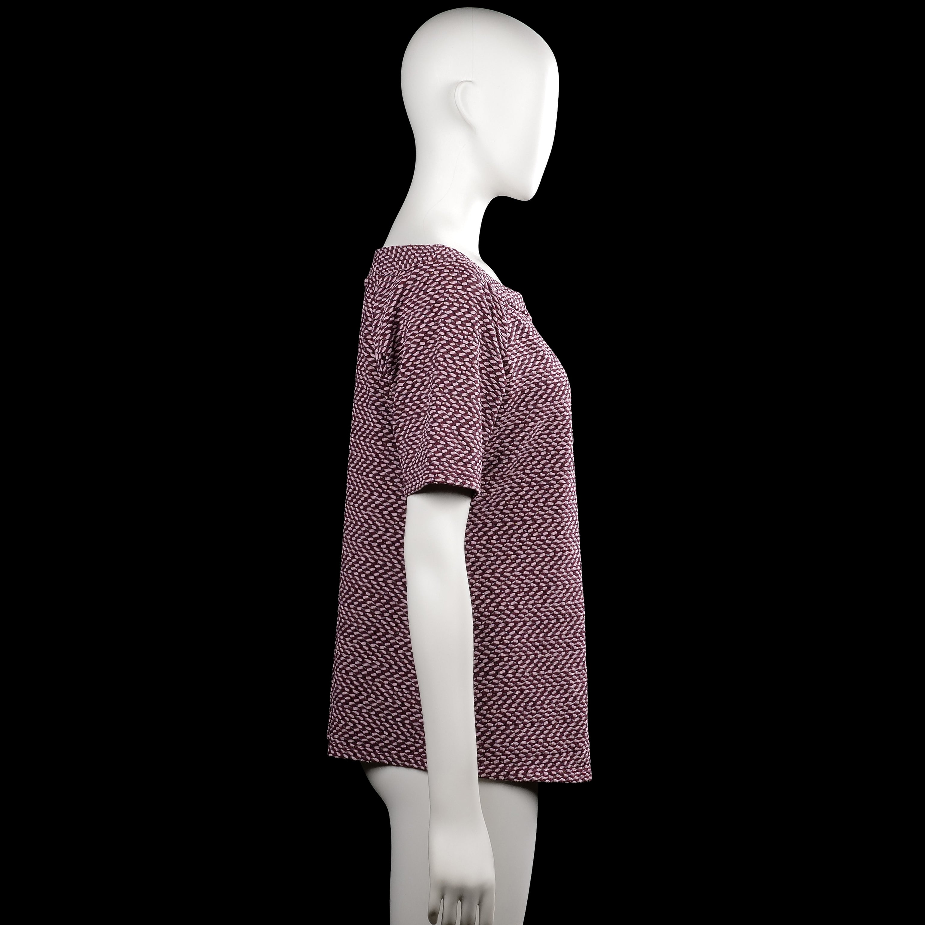 T-shirt - Burgundy & White - Size L