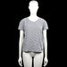 Numph - T-shirt - Light Gray & Dark Gray - Size S - Light gray and dark gray top with a diamond quilted pattern and a round neckline. Short sleeves with plain cuffs and a straight hem.