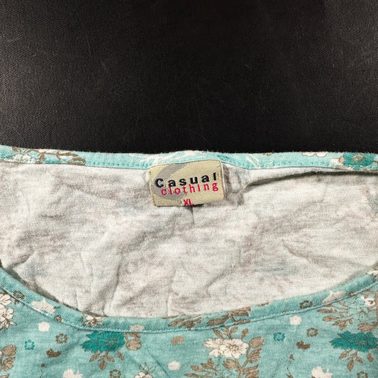 T-shirt - Mint & White - Size XL