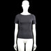 Vero Moda - T-shirt - Charcoal - Size S - Charcoal solid top with a boat neckline and short sleeves with plain cuffs. Straight hem with no visible closures.