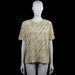Kingfield - T-shirt - Beige & Olive - Size L - Beige top with an olive abstract print and a round neckline. Short sleeves with plain cuffs and a straight hem with small side slits.
