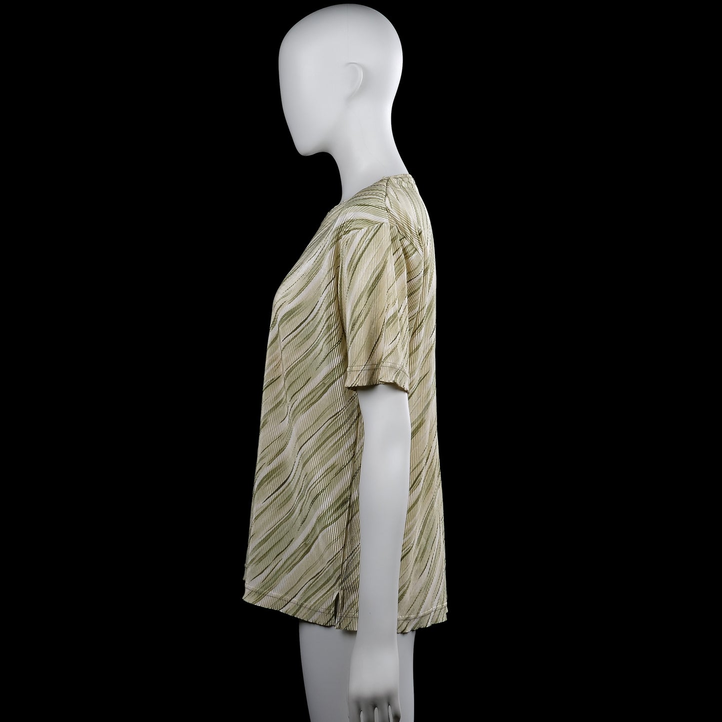 T-shirt - Beige & Olive - Size L
