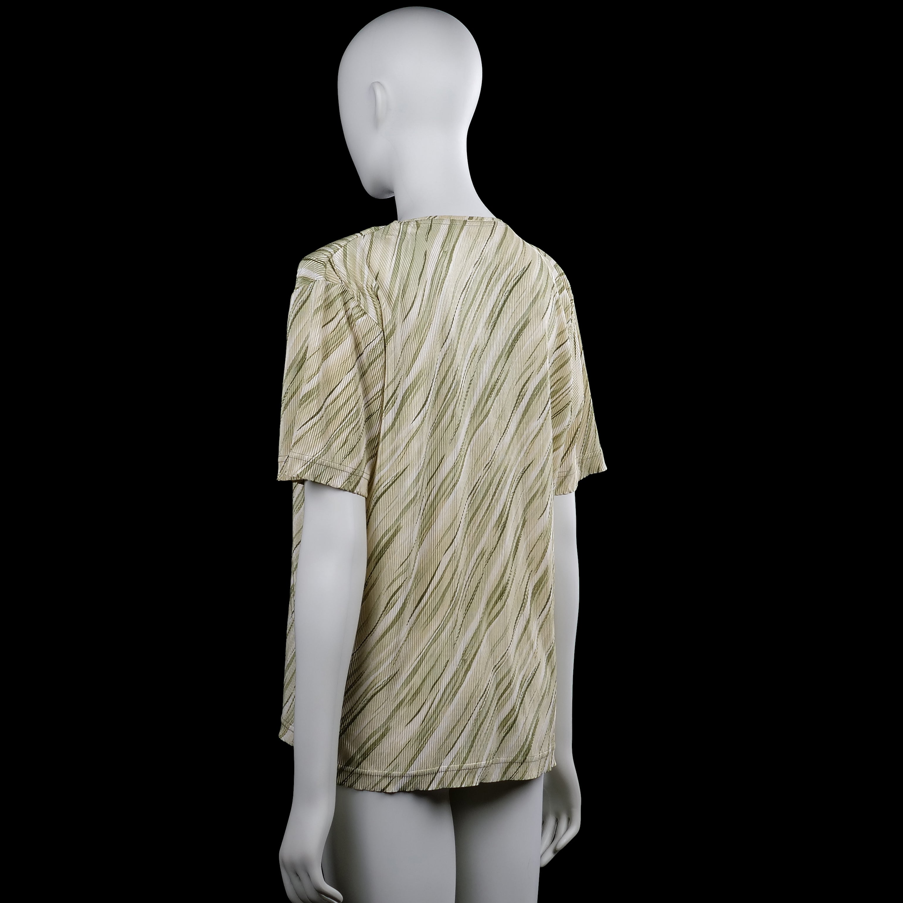 T-shirt - Beige & Olive - Size L