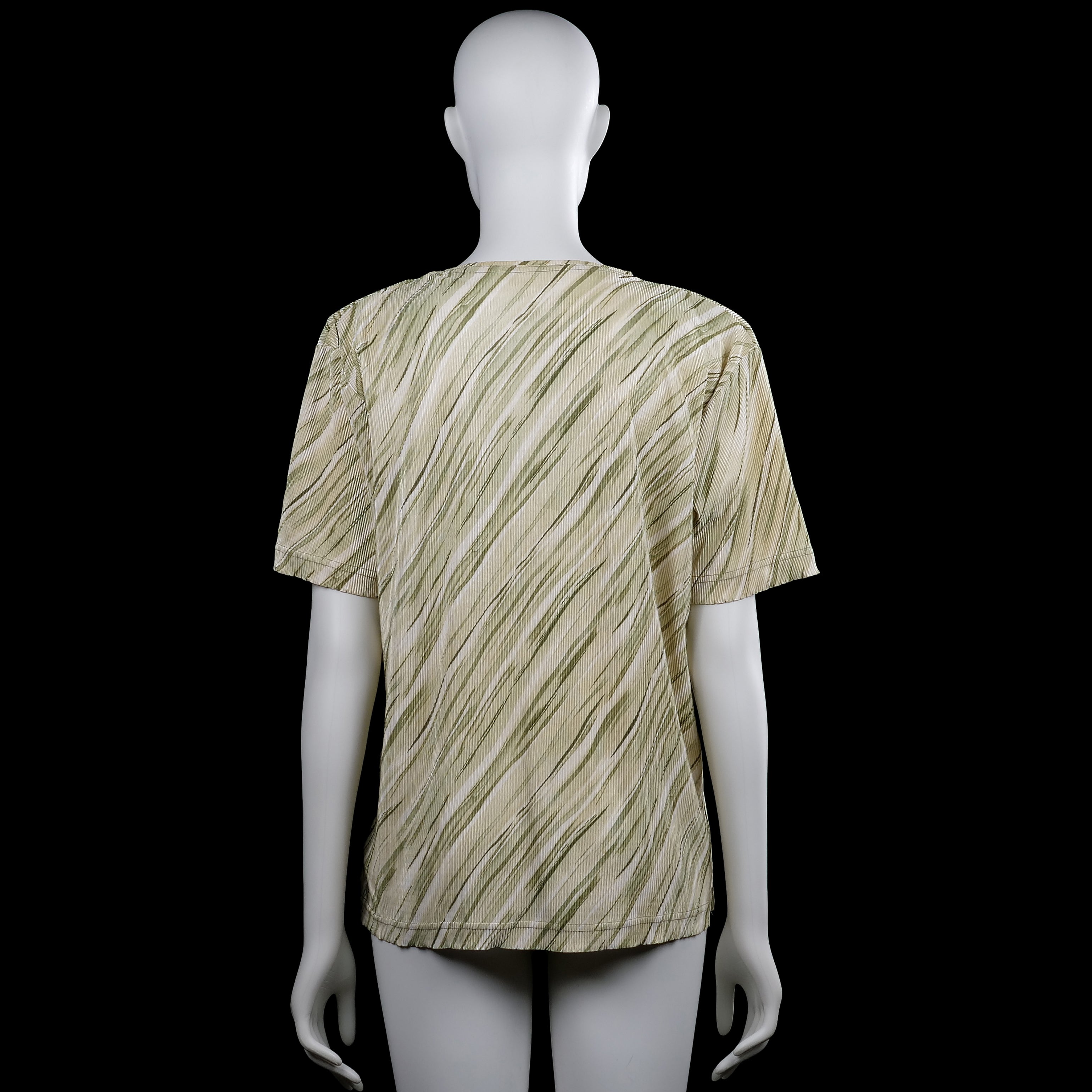 T-shirt - Beige & Olive - Size L