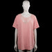 Yessica - T-shirt - Pink - Size 44, 46 - Pink solid top with a scoop neckline and short sleeves. Features a decorative cutout lace-style panel at the front neckline and a straight hem.