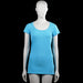 Annirolfi - T-shirt - Light Blue - Size S - Light blue solid top with a scoop neckline and short sleeves. Straight hem with plain sleeve cuffs.