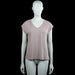 Amisu - T-shirt - Taupe - Size XS - Taupe solid top with a V-neckline and short sleeves. Straight hem and plain sleeve cuffs.