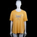 Great lady - T-shirt - Mustard - Size L - Mustard solid top with a round neckline and short sleeves. Features a front butterfly graphic and a straight hem.