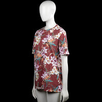 T-shirt - Burgundy & White - Size M