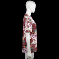 T-shirt - Burgundy & White - Size M