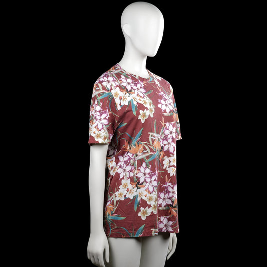 T-shirt - Burgundy & White - Size M