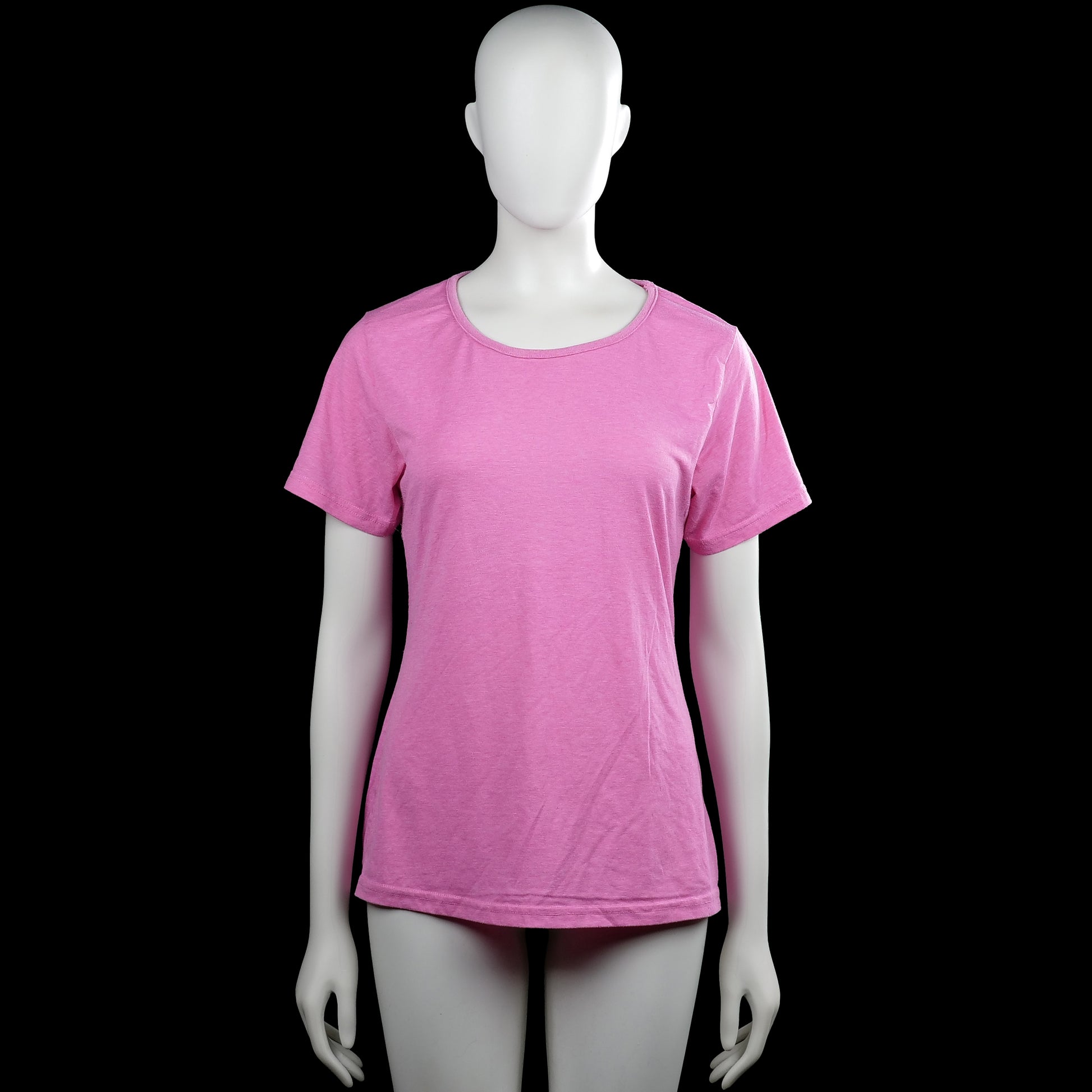 Tribute - T-shirt - Pink - Size XL - Solid pink top with a scoop neckline and short sleeves. Straight hem with plain sleeve cuffs.