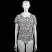 9th avenue - T-shirt - White & Black - Size M - White and black leopard-print top with pink accents and a round neck. Features short sleeves with plain cuffs and a straight hem.