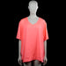 Maat - T-shirt - Pink - Size 54, 56 - Pink solid top with a V-neck and short sleeves with plain cuffs. Features a straight hem and a small logo on the chest.