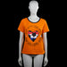 9th avenue - T-shirt - Orange & Black - Size M - Orange short-sleeve T-shirt with a round neck and black neckline trim. Features a large front graphic print and a large black number print on the back, with a straight hem and plain cuffs.