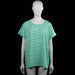 Isolde - T-shirt - Mint & White - Size L - Mint top with an all-over white floral pattern and a round neckline. Short sleeves with plain cuffs and a straight hem.