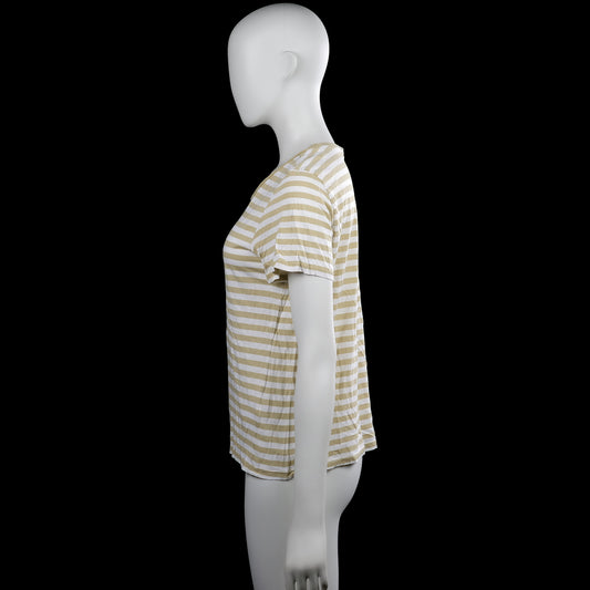 T-shirt - White & Beige - Size S
