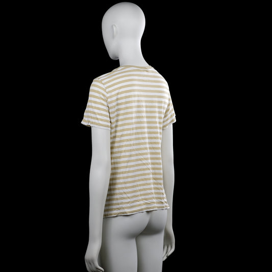 T-shirt - White & Beige - Size S