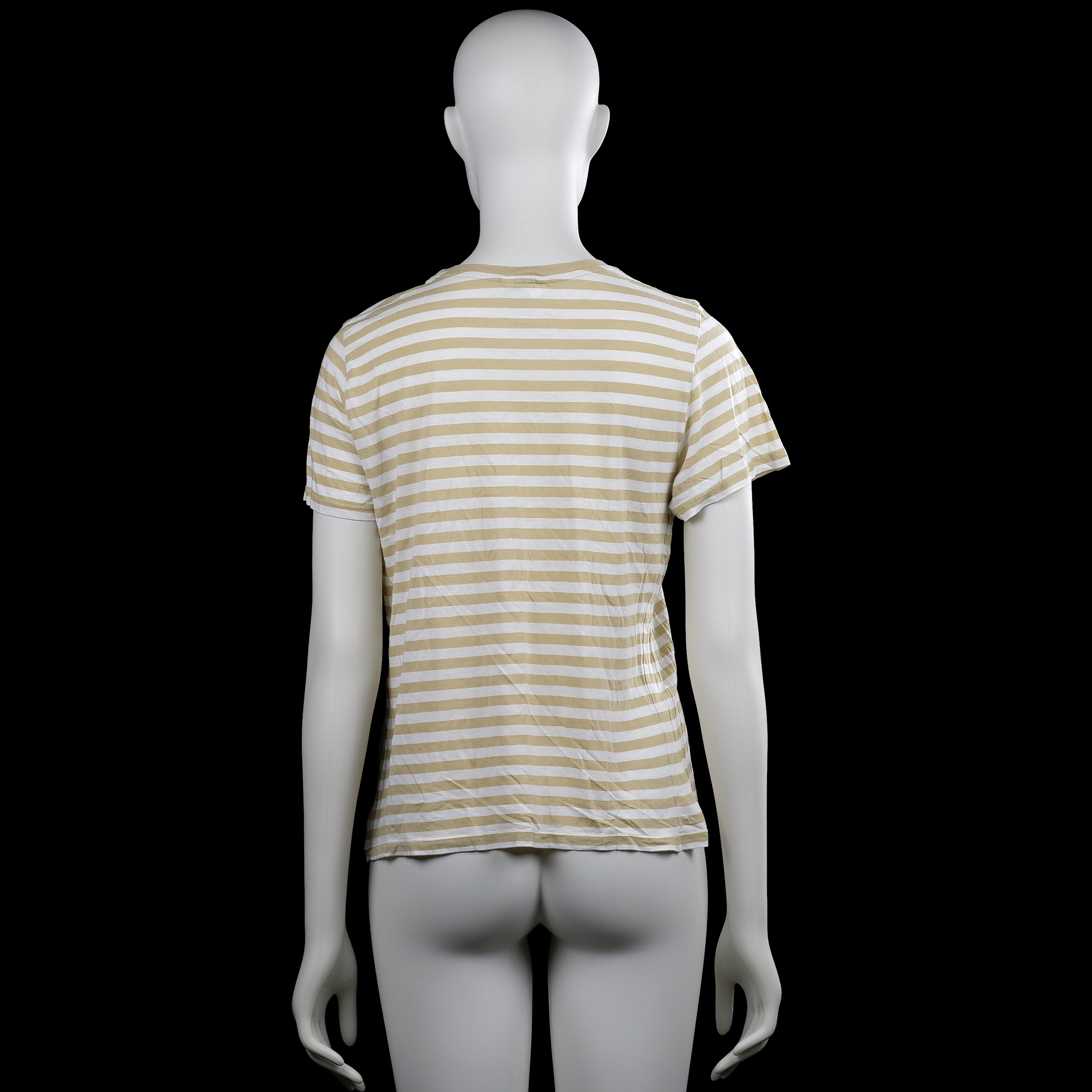 T-shirt - White & Beige - Size S