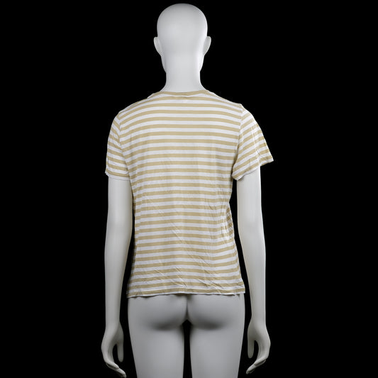 T-shirt - White & Beige - Size S