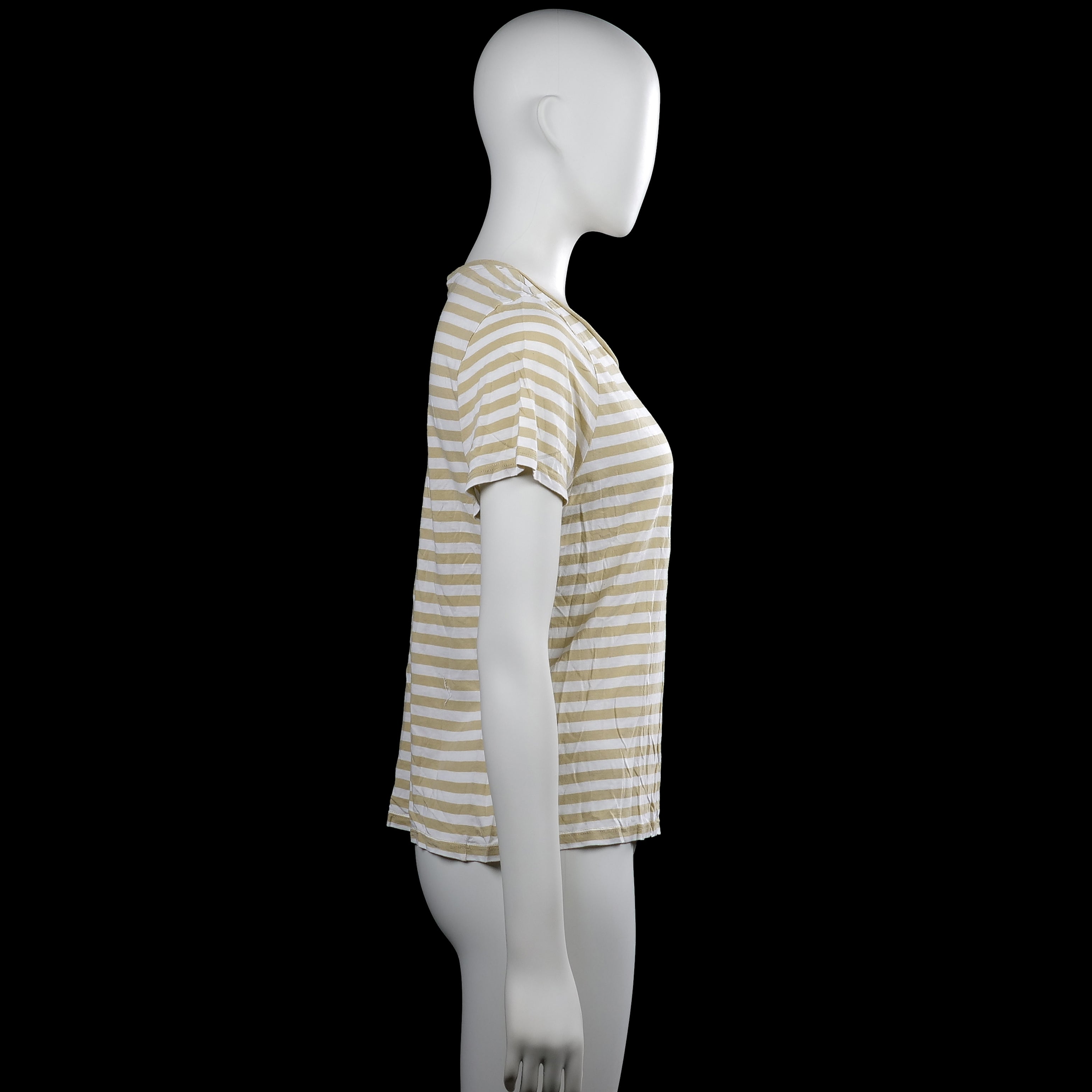 T-shirt - White & Beige - Size S