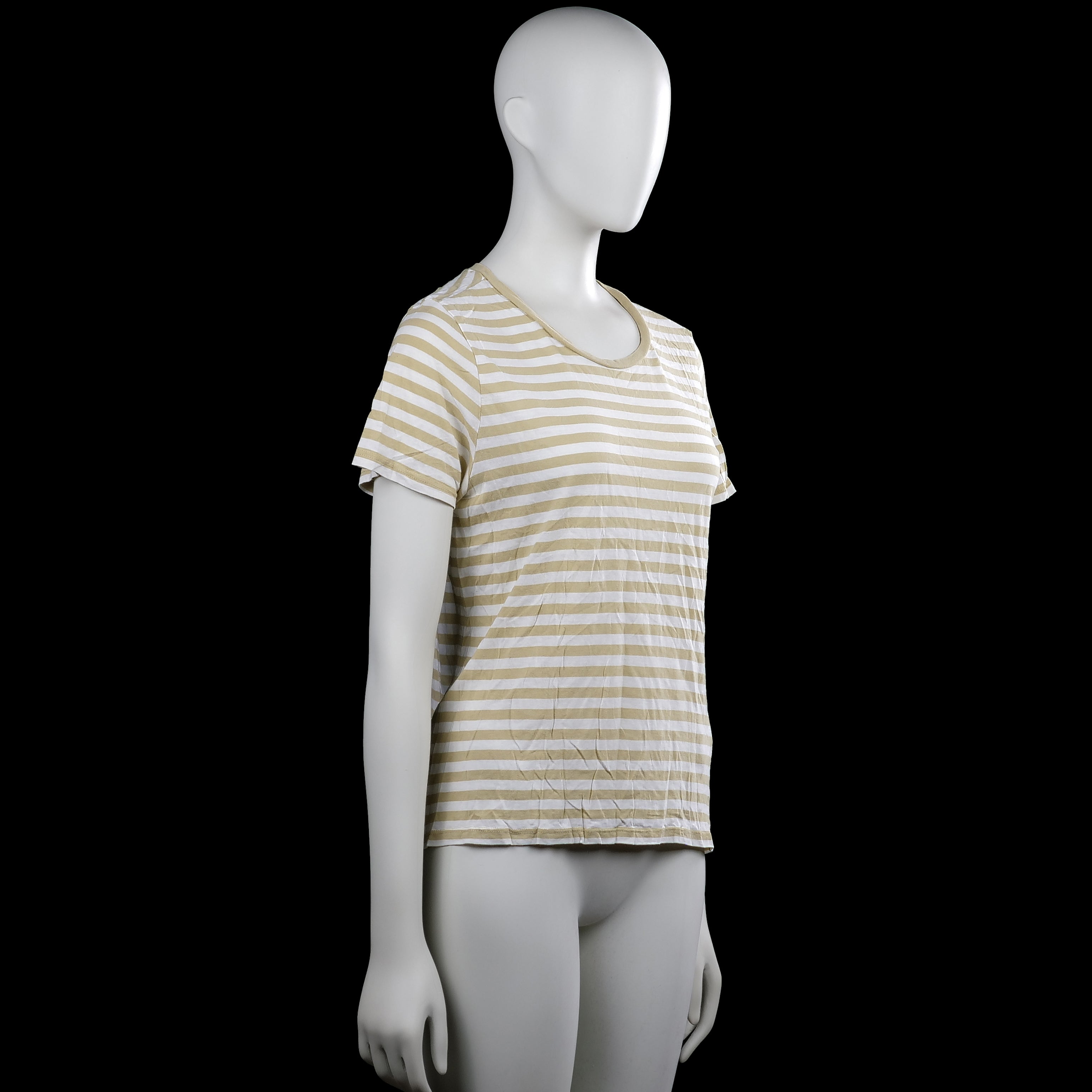 T-shirt - White & Beige - Size S