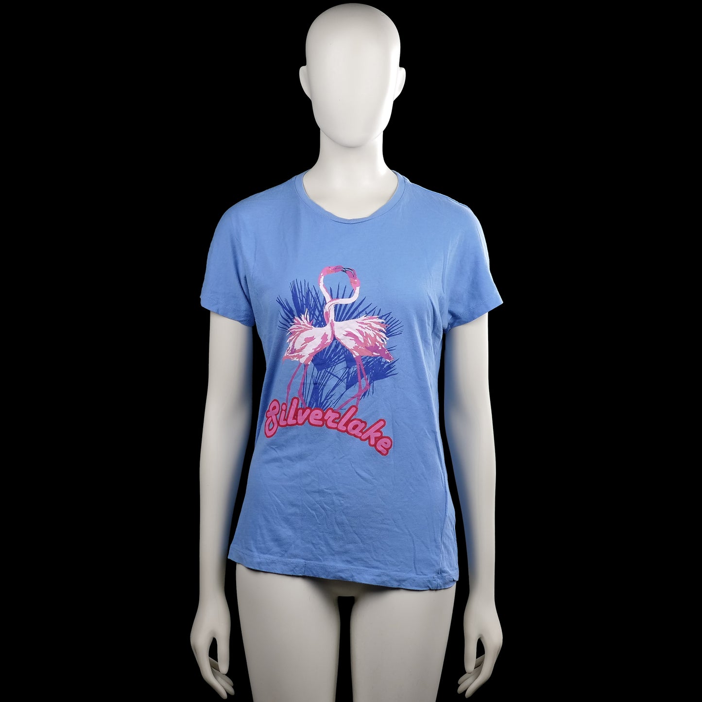 Pferdgarten - T-shirt - Light Blue - Size S - Light blue short-sleeve T-shirt with a round neck and straight hem. Features a large front graphic print with a bird and text.