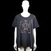 Msmode - T-shirt - Charcoal - Size XXL - Charcoal short-sleeve top with a round neck and straight hem. Features a front graphic print with lettering and decorative motifs.