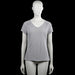 Salomon - T-shirt - Light Gray - Size M - Light gray solid top with a V-neckline and short sleeves. Features plain cuffs and a straight hem.