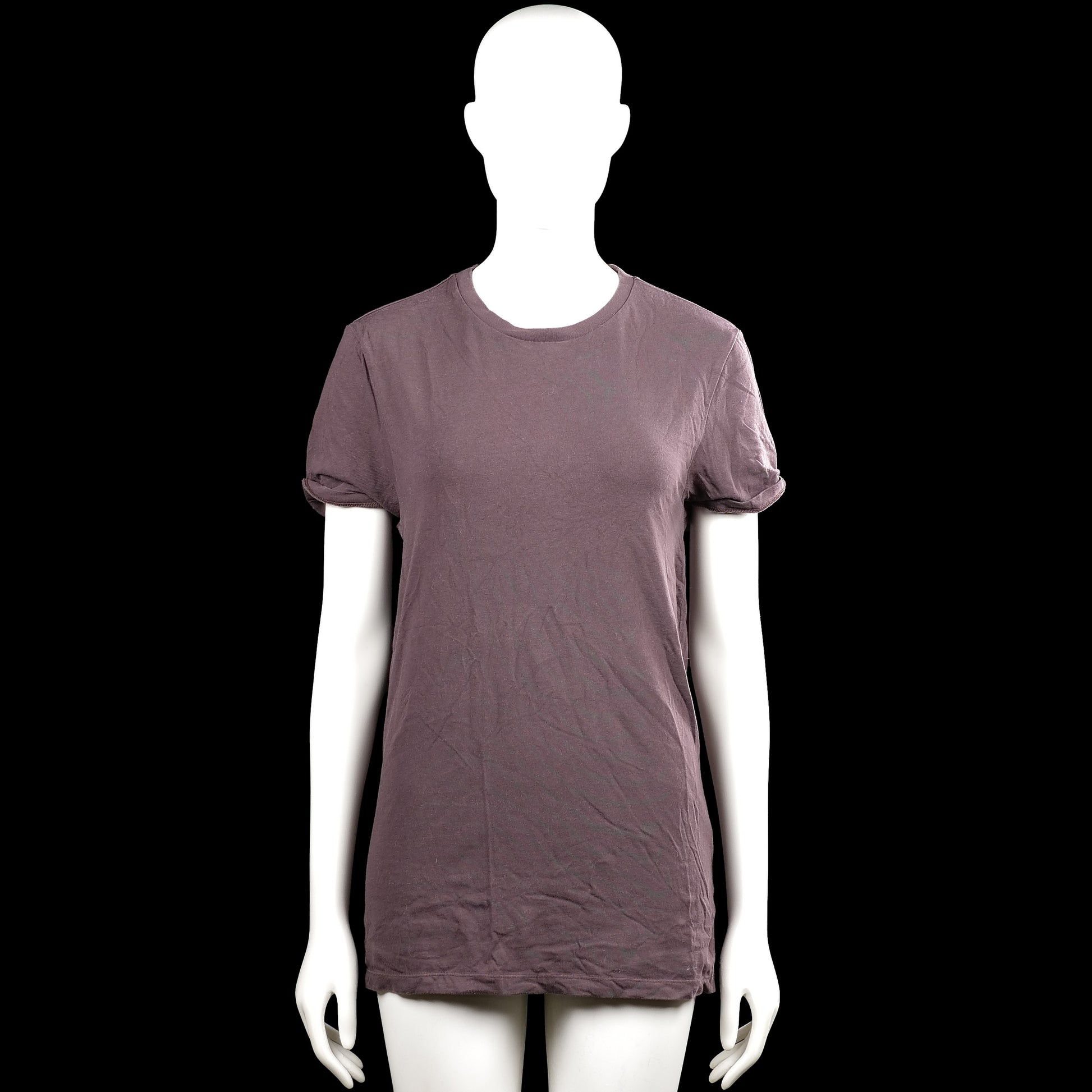 Asos - T-shirt - Purple - Size M - Solid purple top with a round neck and short sleeves with rolled cuffs. Straight hem with no visible closures.