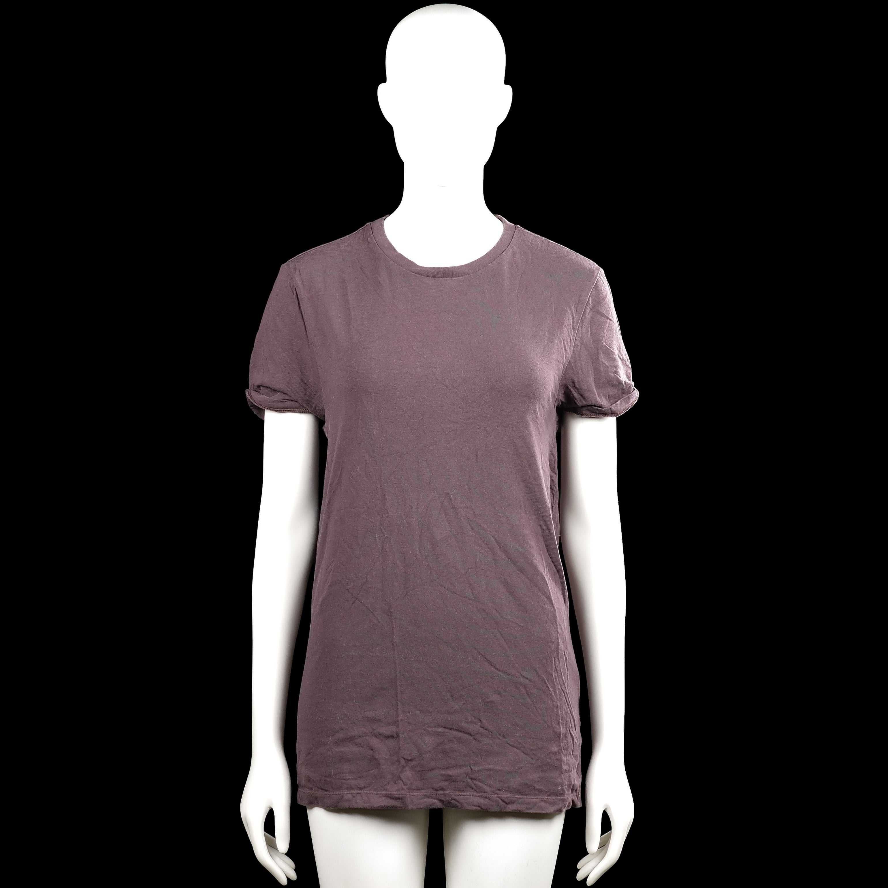 Asos - T-shirt - Purple - Size M - Solid purple top with a round neck and short sleeves with rolled cuffs. Straight hem with no visible closures.