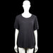 Mywear - T-shirt - Charcoal - Size L - Charcoal solid top with a scoop neck and short puff sleeves. Straight hem and plain sleeve cuffs.