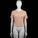 Zara - T-shirt - Beige - Size M - Beige solid top with a round neckline and short sleeves. Straight hem and plain sleeve cuffs.