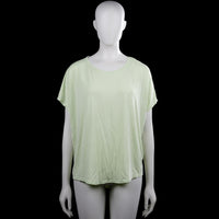 Pageone - T-shirt - Mint - Size M - Mint solid top with a scoop neckline and short sleeves. Straight hem with plain sleeve cuffs.