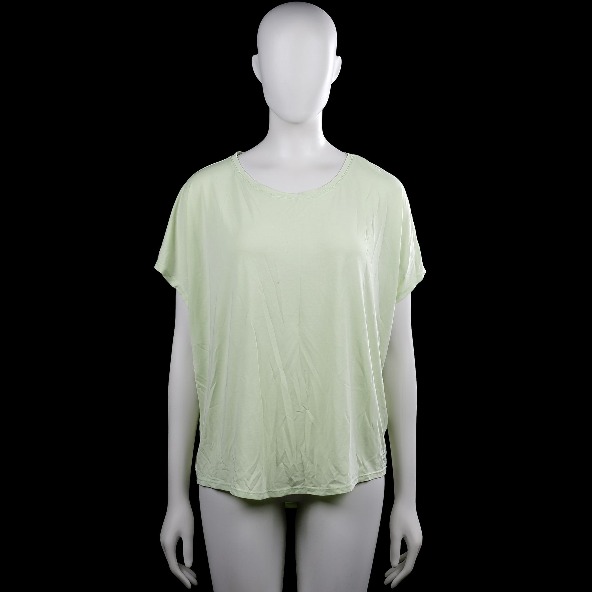 Pageone - T-shirt - Mint - Size M - Mint solid top with a scoop neckline and short sleeves. Straight hem with plain sleeve cuffs.