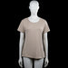 Take off - T-shirt - Taupe - Size XL - Taupe solid top with a round neckline and short sleeves with plain cuffs. Straight hem with no visible closures or pockets.