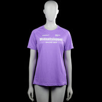 Craft - T-shirt - Purple - Size M - Purple short-sleeve T-shirt with a round neck and straight hem. Features white text prints on the front and back and a small print on the sleeve.