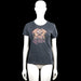 H&M Divided - T-shirt - Charcoal - Size XS - Charcoal short-sleeve T-shirt with a round neck and straight hem. Features a large front graphic print with an emblem and text.