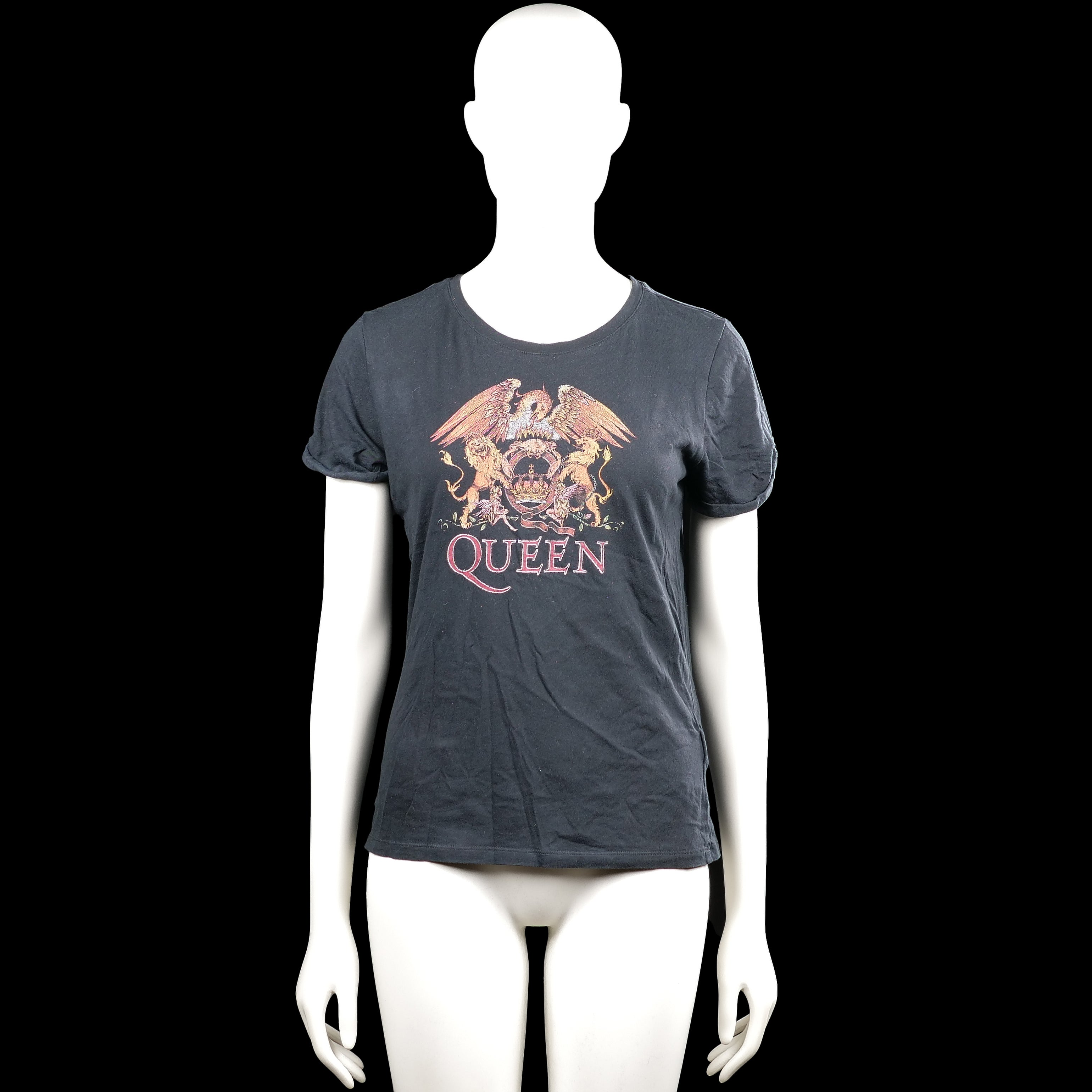 H&M Divided - T-shirt - Charcoal - Size XS - Charcoal short-sleeve T-shirt with a round neck and straight hem. Features a large front graphic print with an emblem and text.