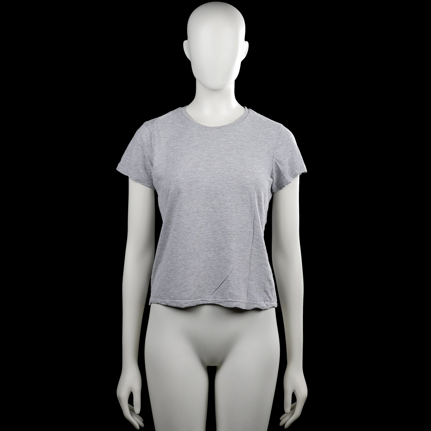 Basic - T-shirt - Light Gray - Size S - Light gray solid T-shirt with a round neck and short sleeves. Straight hem with no visible closures or pockets.